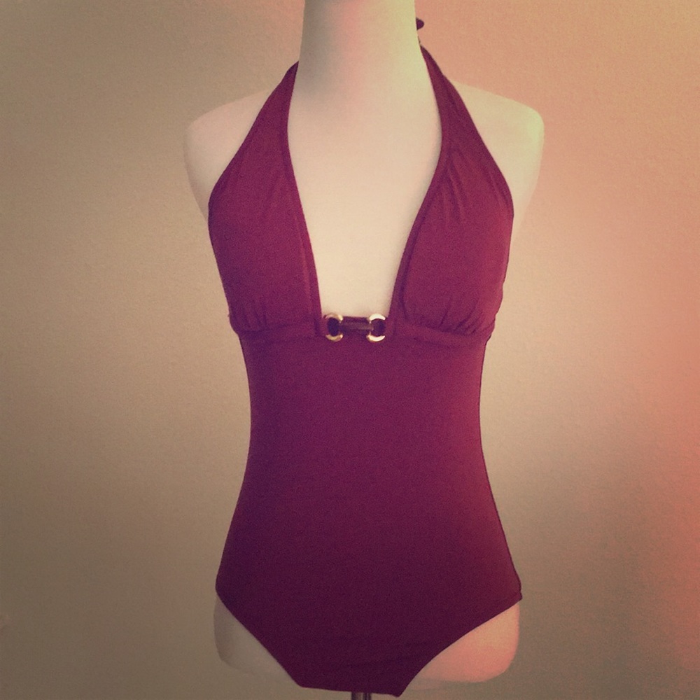 J. Crew one piece swim bathing suit in eggplant
